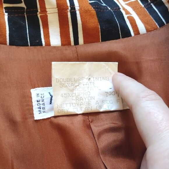 Vintage YSL Yves Saint Laurent Rive Gauche Striped Skirt and Blazer Suit Size 10 - Picture 6 of 16